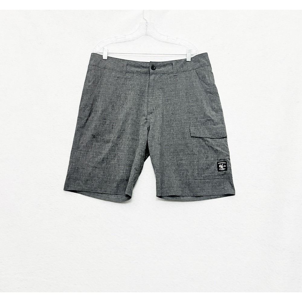 Vans Vanphibian Gray Striped Quick Dry Hybrid Cargo Shorts Men's Size 36 Swim